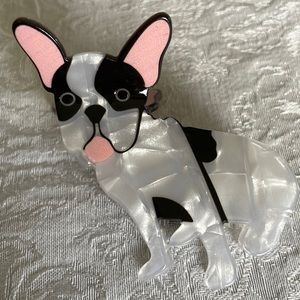 French bull dog hair clip, small claw clips acetate, hair clip.